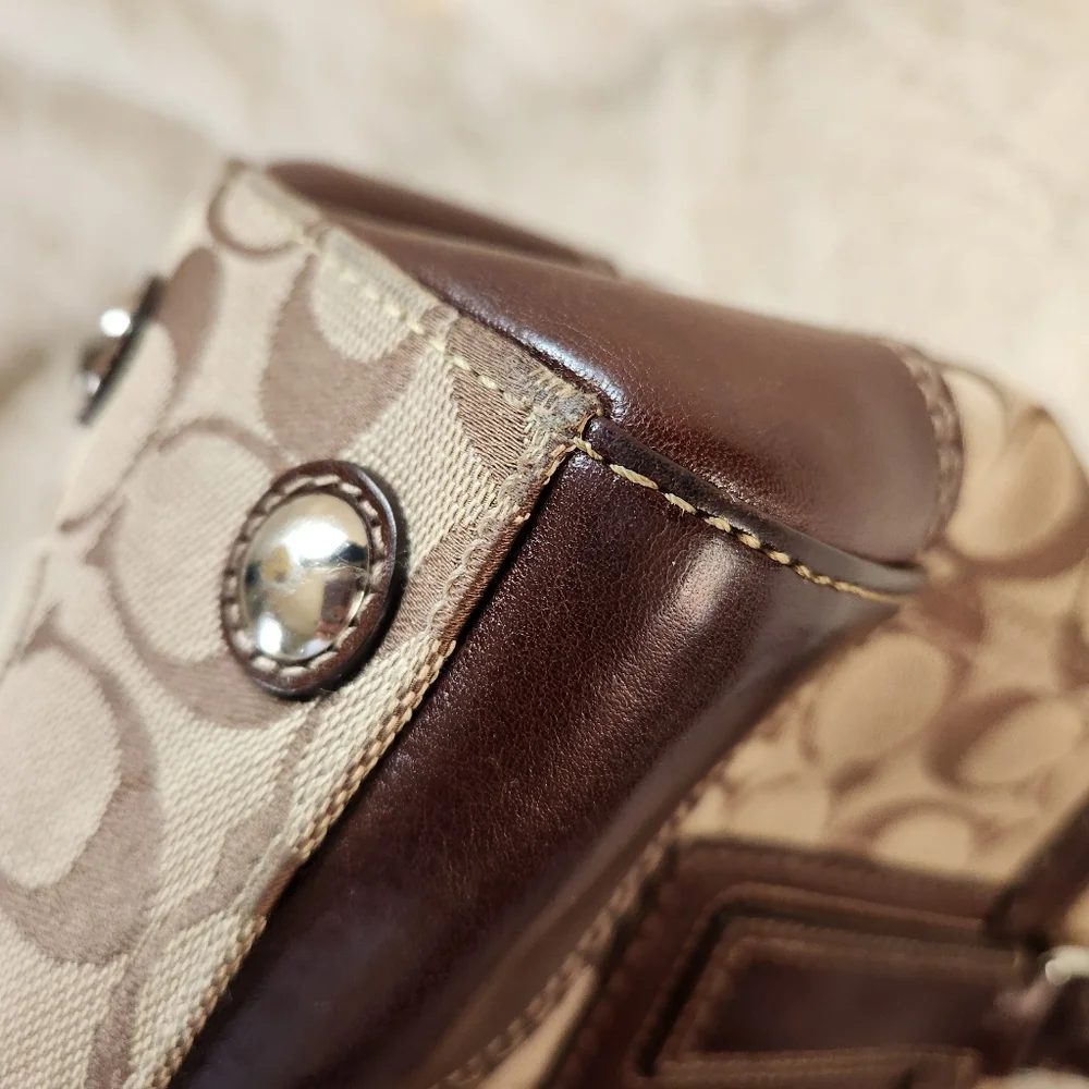 Coach Brown Signature Hampton Satchel Vintage Y2K - Picture 12 of 15